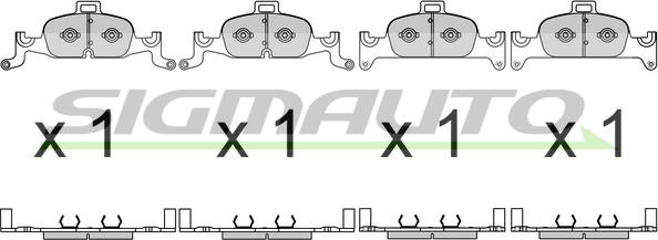 SIGMAUTO SPB719 - Комплект спирачно феродо, дискови спирачки vvparts.bg