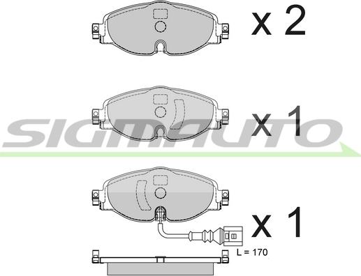 SIGMAUTO SPB782 - Комплект спирачно феродо, дискови спирачки vvparts.bg