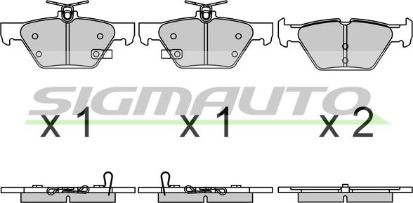 SIGMAUTO SPB729 - Комплект спирачно феродо, дискови спирачки vvparts.bg