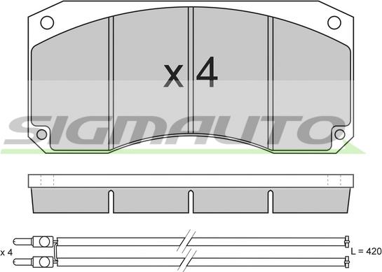 SIGMAUTO SPT256 - Комплект спирачно феродо, дискови спирачки vvparts.bg