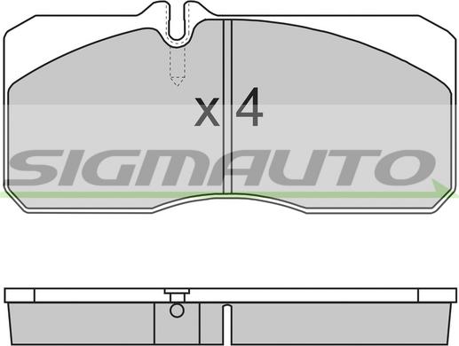 SIGMAUTO SPT267 - Комплект спирачно феродо, дискови спирачки vvparts.bg