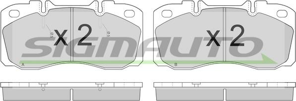 SIGMAUTO SPT272 - Комплект спирачно феродо, дискови спирачки vvparts.bg