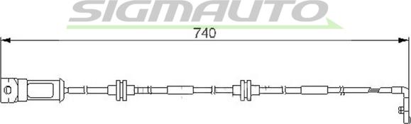 SIGMAUTO WI0557 - Предупредителен контактен сензор, износване на накладките vvparts.bg