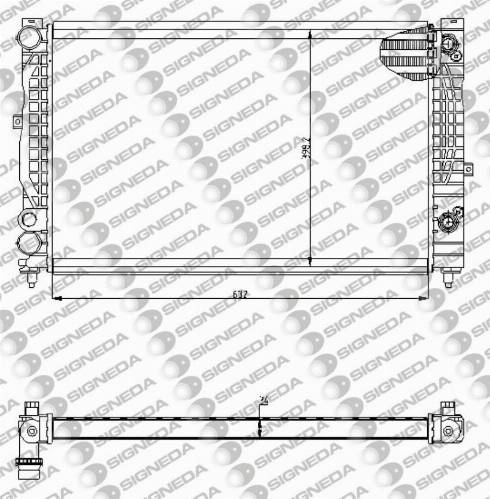 Signeda RA60499A - Радиатор, охлаждане на двигателя vvparts.bg