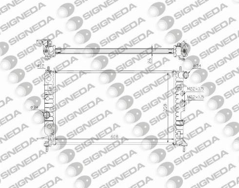 Signeda RA630121 - Радиатор, охлаждане на двигателя vvparts.bg