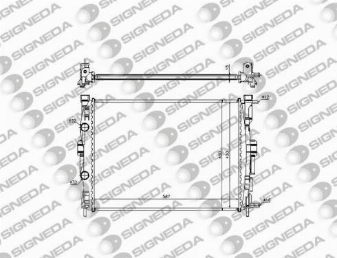 Signeda RA63764/63765 - Радиатор, охлаждане на двигателя vvparts.bg