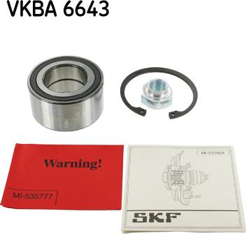 SKF VKBA 6643 - Комплект колесен лагер vvparts.bg