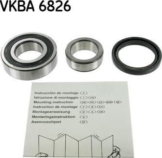 SKF VKBA 6826 - Комплект колесен лагер vvparts.bg