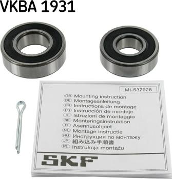 SKF VKBA 1931 - Комплект колесен лагер vvparts.bg