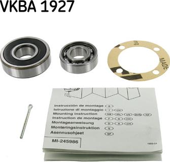 SKF VKBA 1927 - Комплект колесен лагер vvparts.bg