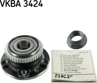 SKF VKBA 3424 - Комплект колесен лагер vvparts.bg