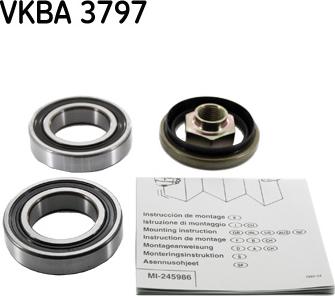 SKF VKBA 3797 - Комплект колесен лагер vvparts.bg