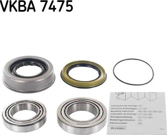 SKF VKBA 7475 - Комплект колесен лагер vvparts.bg