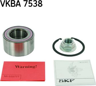 SKF VKBA 7538 - Комплект колесен лагер vvparts.bg