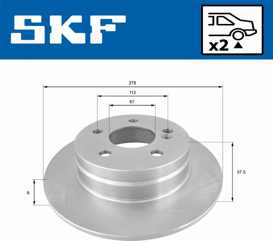 SKF VKBD 90145 S2 - Спирачен диск vvparts.bg