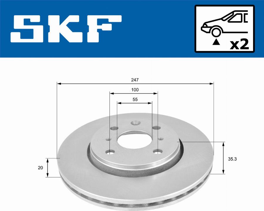 SKF VKBD 80043 V2 - Спирачен диск vvparts.bg