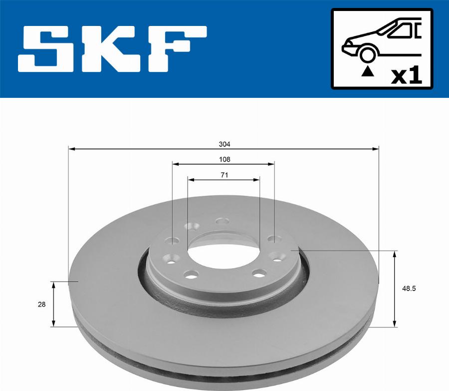 SKF VKBD 80037 V1 - Спирачен диск vvparts.bg