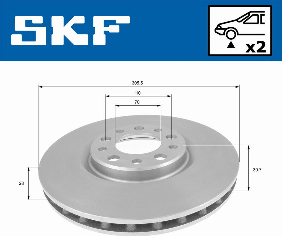 SKF VKBD 80110 V2 - Спирачен диск vvparts.bg