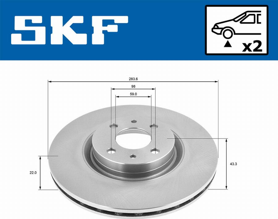 SKF VKBD 80306 V2 - Спирачен диск vvparts.bg