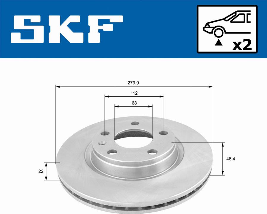 SKF VKBD 80319 V2 - Спирачен диск vvparts.bg