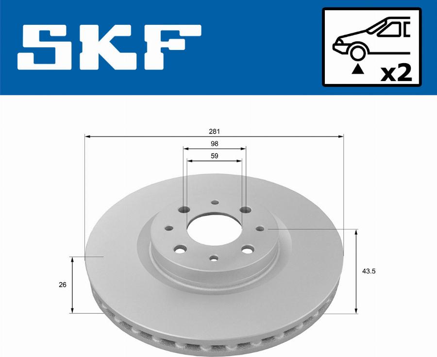 SKF VKBD 80225 V2 - Спирачен диск vvparts.bg