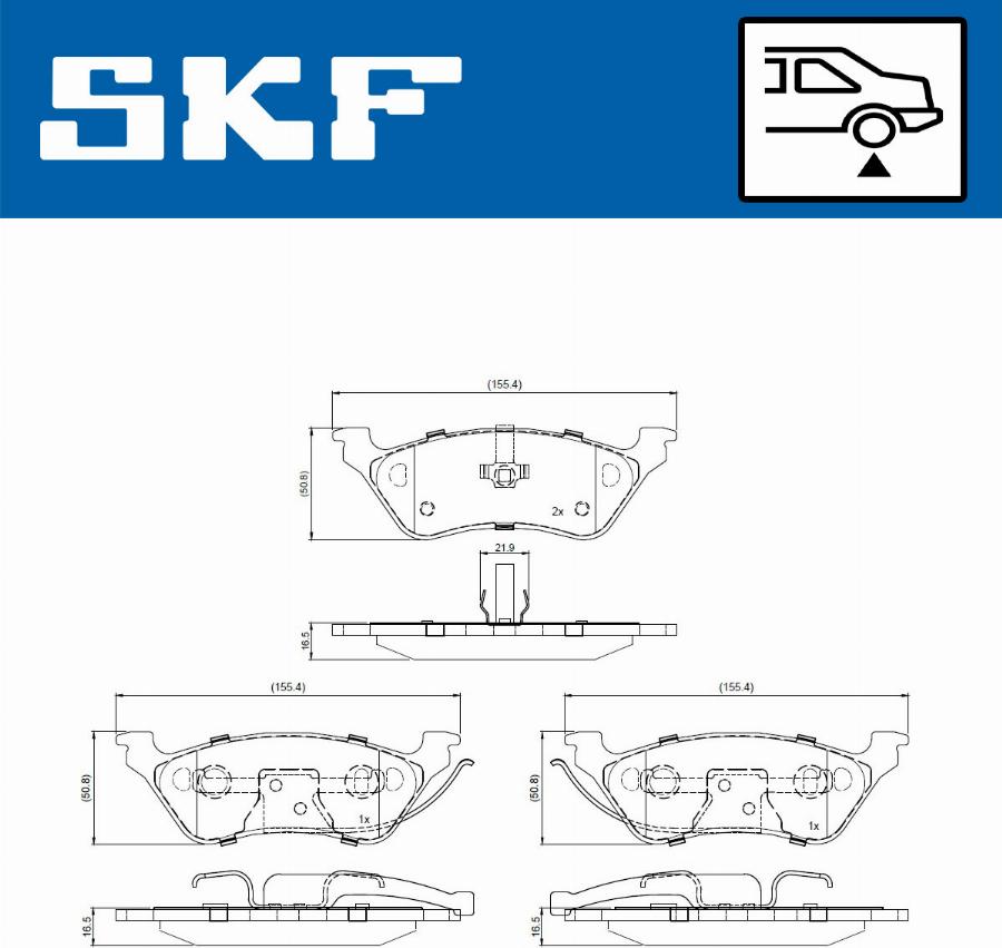 SKF VKBP 90945 - Комплект спирачно феродо, дискови спирачки vvparts.bg