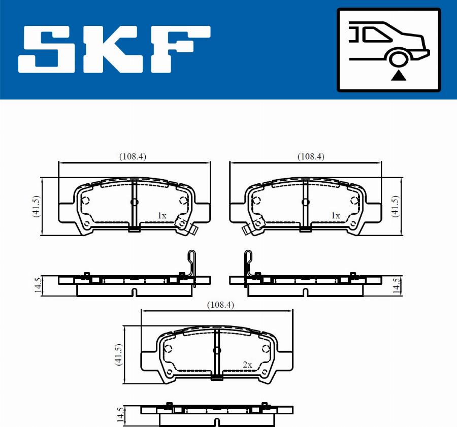SKF VKBP 90907 A - Комплект спирачно феродо, дискови спирачки vvparts.bg