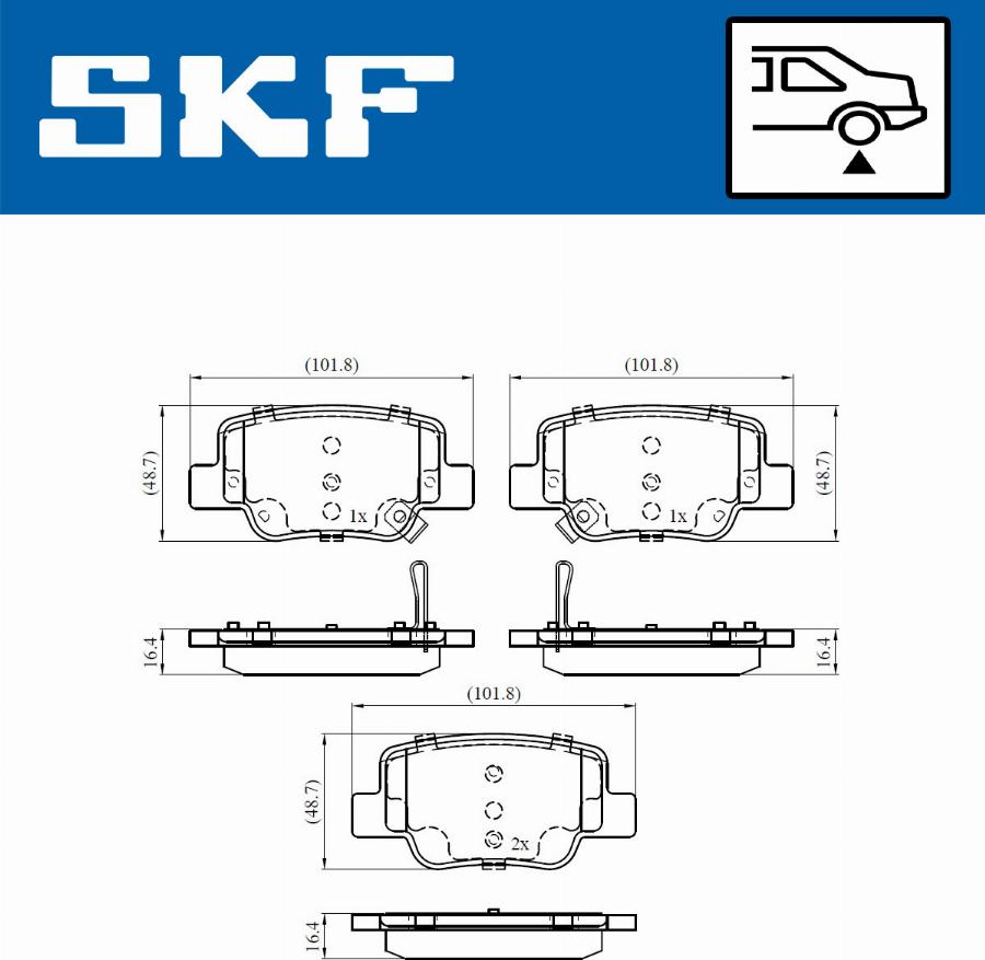 SKF VKBP 90496 A - Комплект спирачно феродо, дискови спирачки vvparts.bg