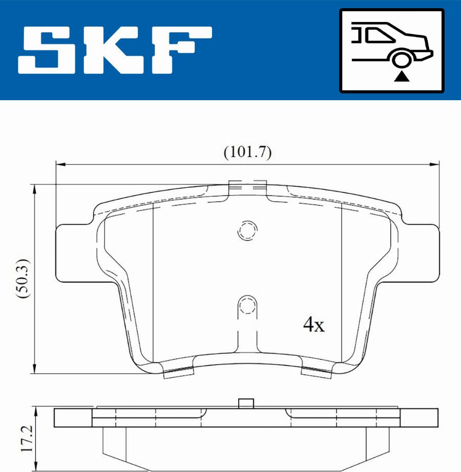 SKF VKBP 90407 - Комплект спирачно феродо, дискови спирачки vvparts.bg