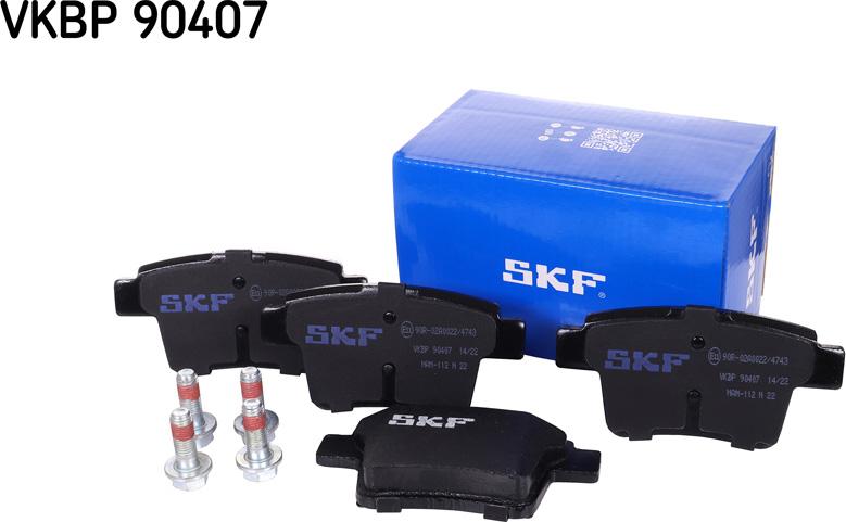 SKF VKBP 90407 - Комплект спирачно феродо, дискови спирачки vvparts.bg