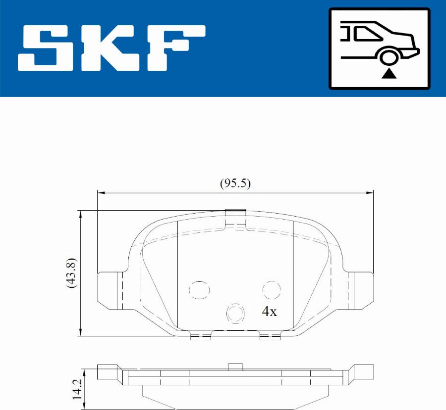 SKF VKBP 90414 - Комплект спирачно феродо, дискови спирачки vvparts.bg