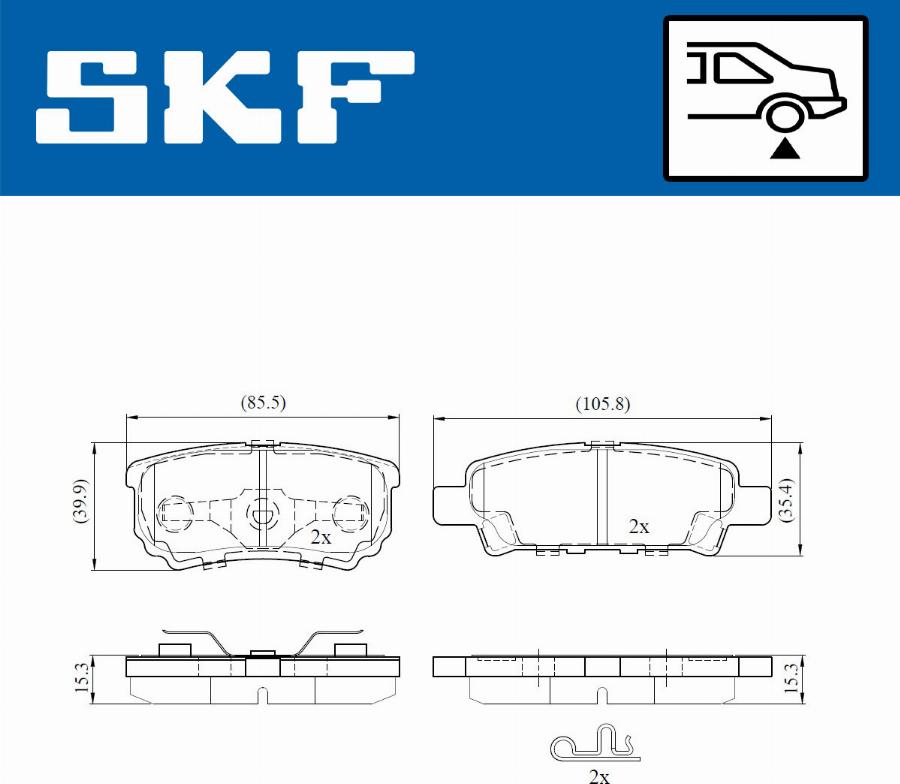 SKF VKBP 90416 A - Комплект спирачно феродо, дискови спирачки vvparts.bg