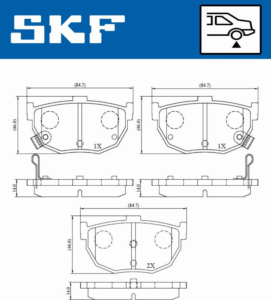 SKF VKBP 90483 A - Комплект спирачно феродо, дискови спирачки vvparts.bg