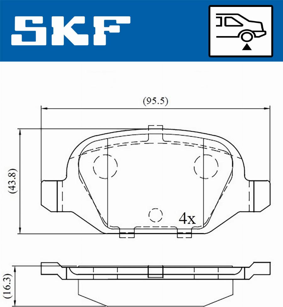 SKF VKBP 90472 - Комплект спирачно феродо, дискови спирачки vvparts.bg