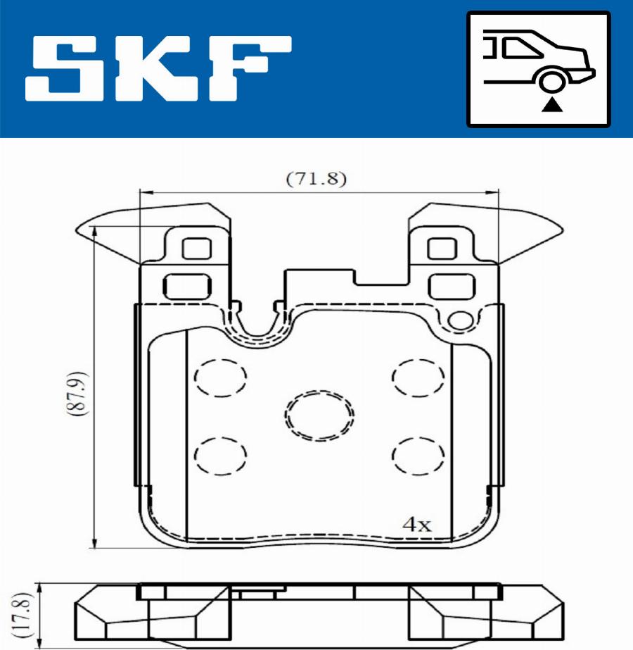 SKF VKBP 90554 - Комплект спирачно феродо, дискови спирачки vvparts.bg