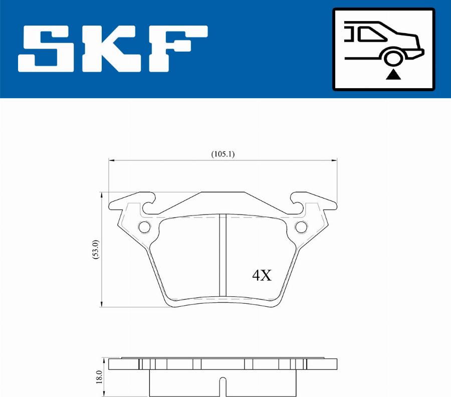 SKF VKBP 90568 - Комплект спирачно феродо, дискови спирачки vvparts.bg