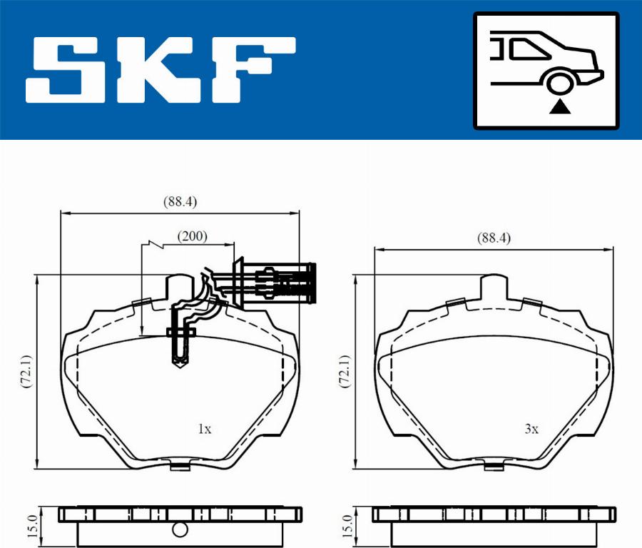 SKF VKBP 90506 E - Комплект спирачно феродо, дискови спирачки vvparts.bg