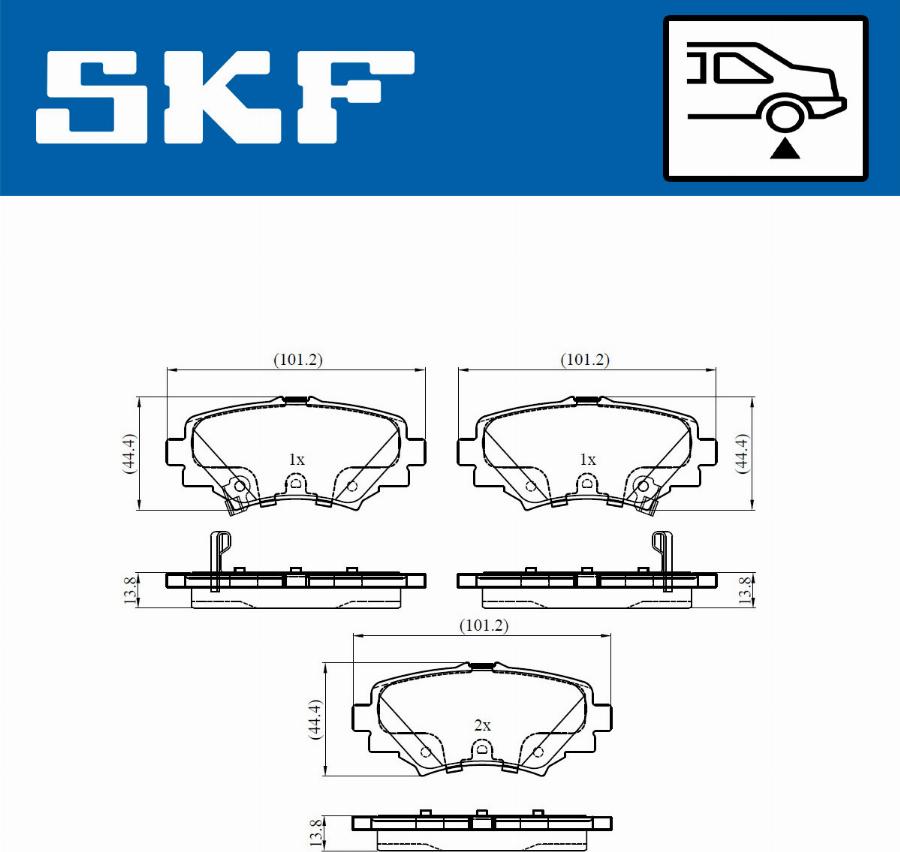 SKF VKBP 90581 A - Комплект спирачно феродо, дискови спирачки vvparts.bg