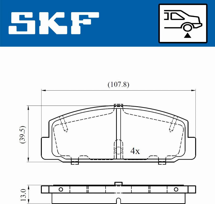 SKF VKBP 90587 - Комплект спирачно феродо, дискови спирачки vvparts.bg