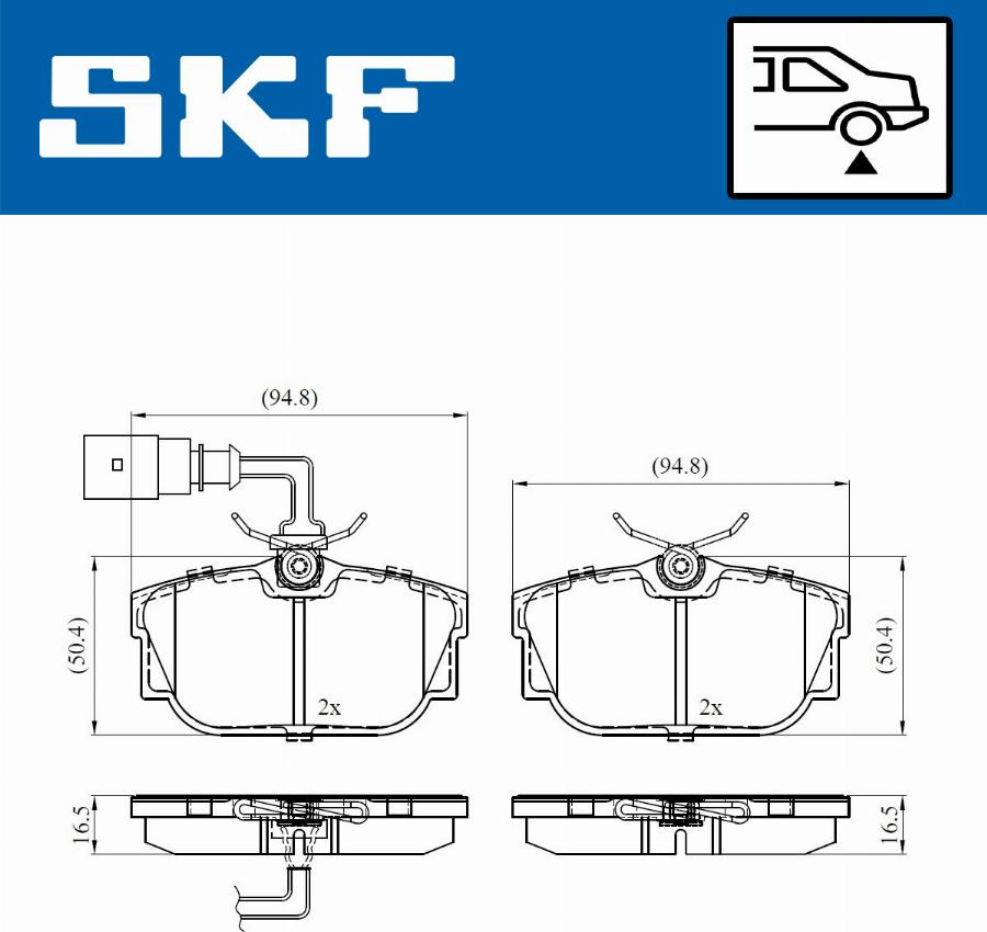 SKF VKBP 90527 E - Комплект спирачно феродо, дискови спирачки vvparts.bg