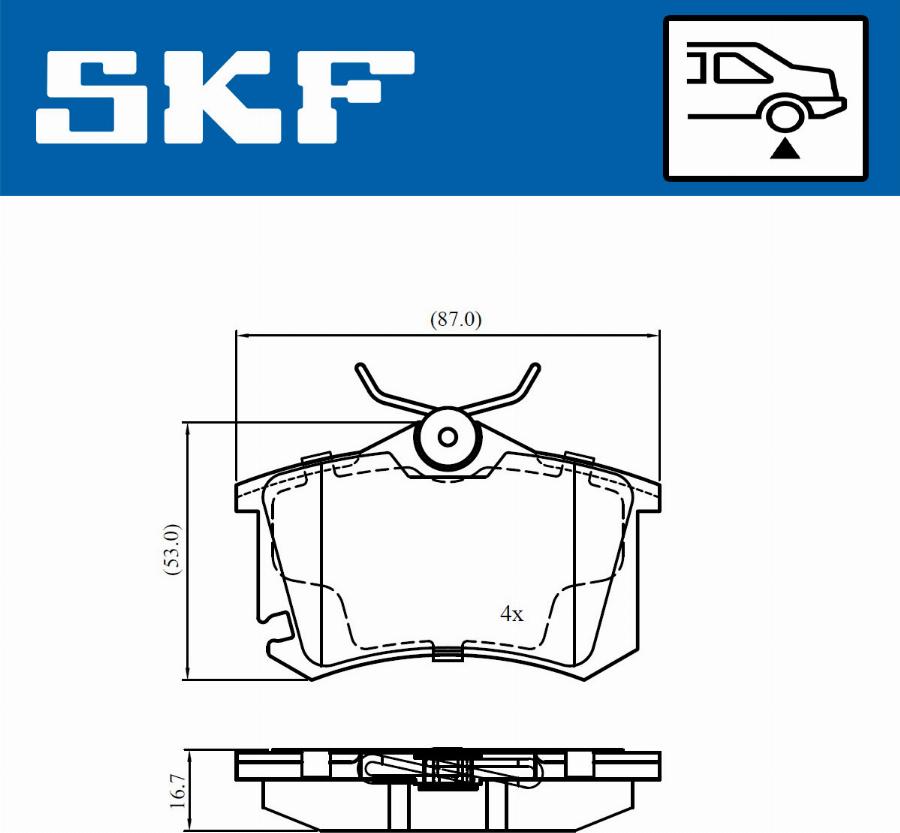 SKF VKBP 90694 - Комплект спирачно феродо, дискови спирачки vvparts.bg