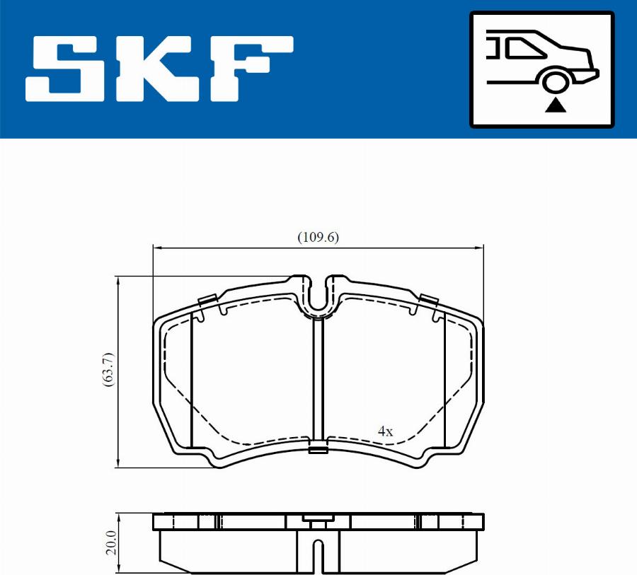 SKF VKBP 90649 - Комплект спирачно феродо, дискови спирачки vvparts.bg