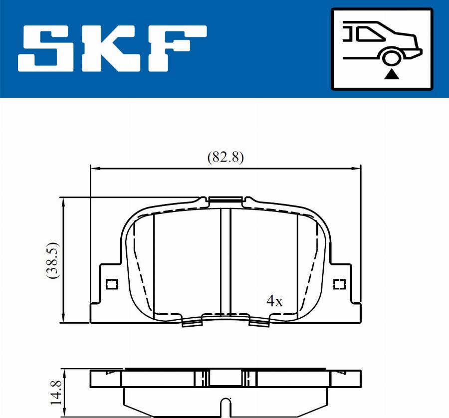 SKF VKBP 90658 - Комплект спирачно феродо, дискови спирачки vvparts.bg