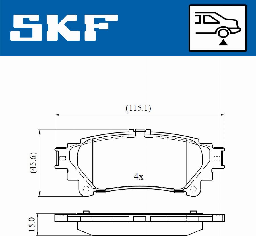 SKF VKBP 90604 - Комплект спирачно феродо, дискови спирачки vvparts.bg