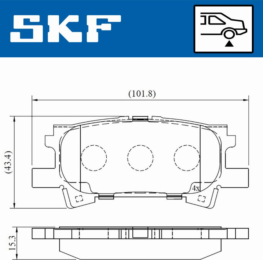 SKF VKBP 90615 - Комплект спирачно феродо, дискови спирачки vvparts.bg