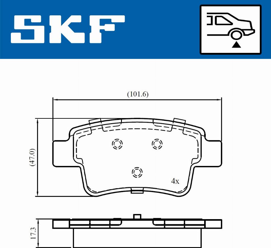 SKF VKBP 90670 - Комплект спирачно феродо, дискови спирачки vvparts.bg