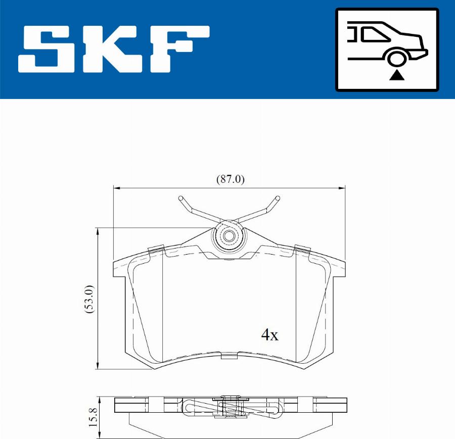 SKF VKBP 90047 - Комплект спирачно феродо, дискови спирачки vvparts.bg