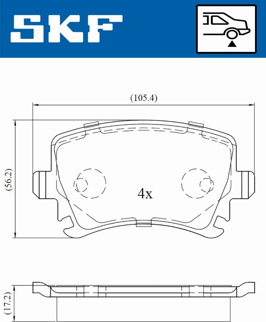 SKF VKBP 90014 - Комплект спирачно феродо, дискови спирачки vvparts.bg