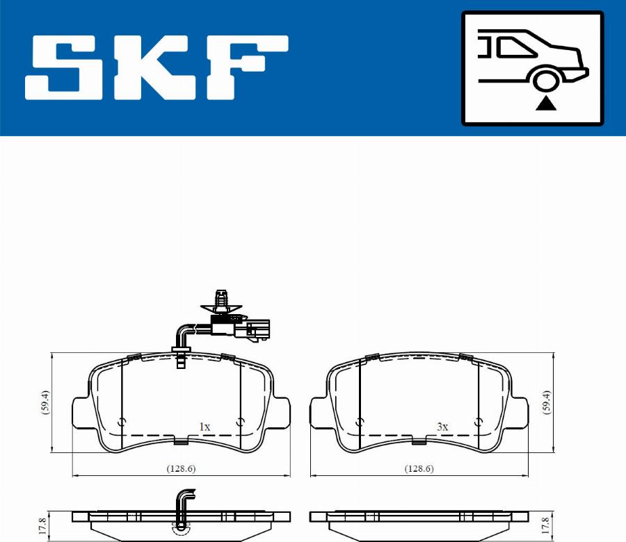 SKF VKBP 90010 E - Комплект спирачно феродо, дискови спирачки vvparts.bg