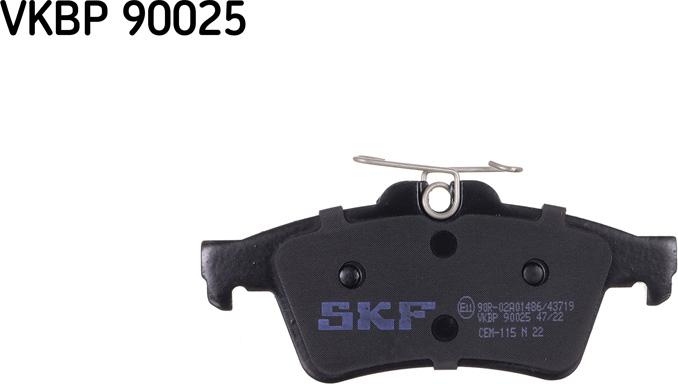 SKF VKBP 90025 - Комплект спирачно феродо, дискови спирачки vvparts.bg
